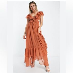 Ruffle maxi dress - boho wedding guest